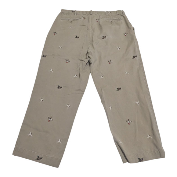 Polo Ralph‎ Lauren Khaki Pants 36x30 Embroidered Mallard Duck All Over Vtg Prep - Picture 5 of 8